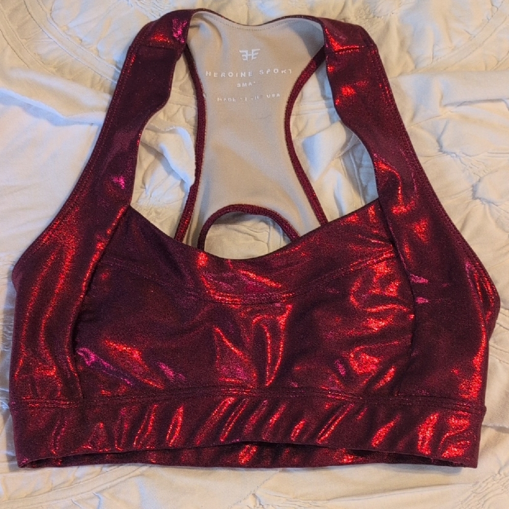 Heroine Sport Women's Shimmering Red Sports Bra